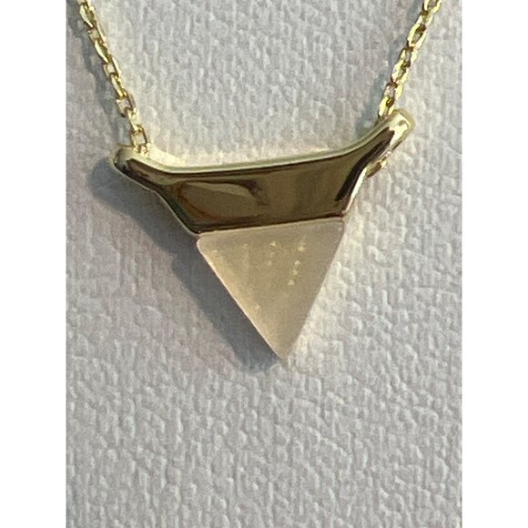 Uncommon James Gold Tone Necklace Triangle Pendant Delicate 16" + 3.5" NWT - Picture 2 of 6